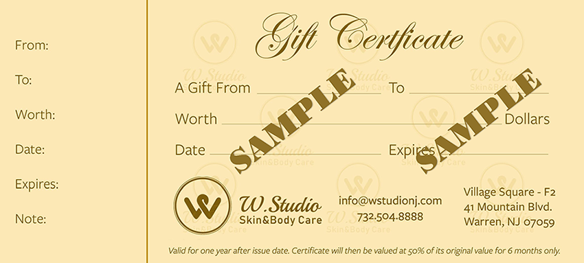 sample gift certificate