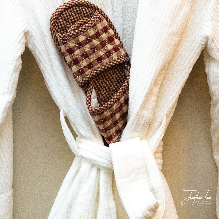 spa robe and slippers